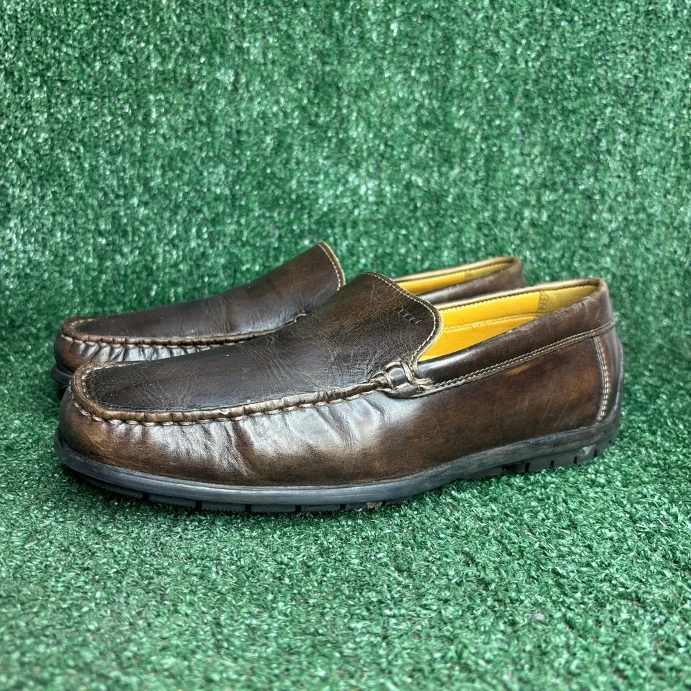ECCO Classic Moc Vegetable Tanned Leather Slip On‎ Driving Loafer Brown Mens 7.5